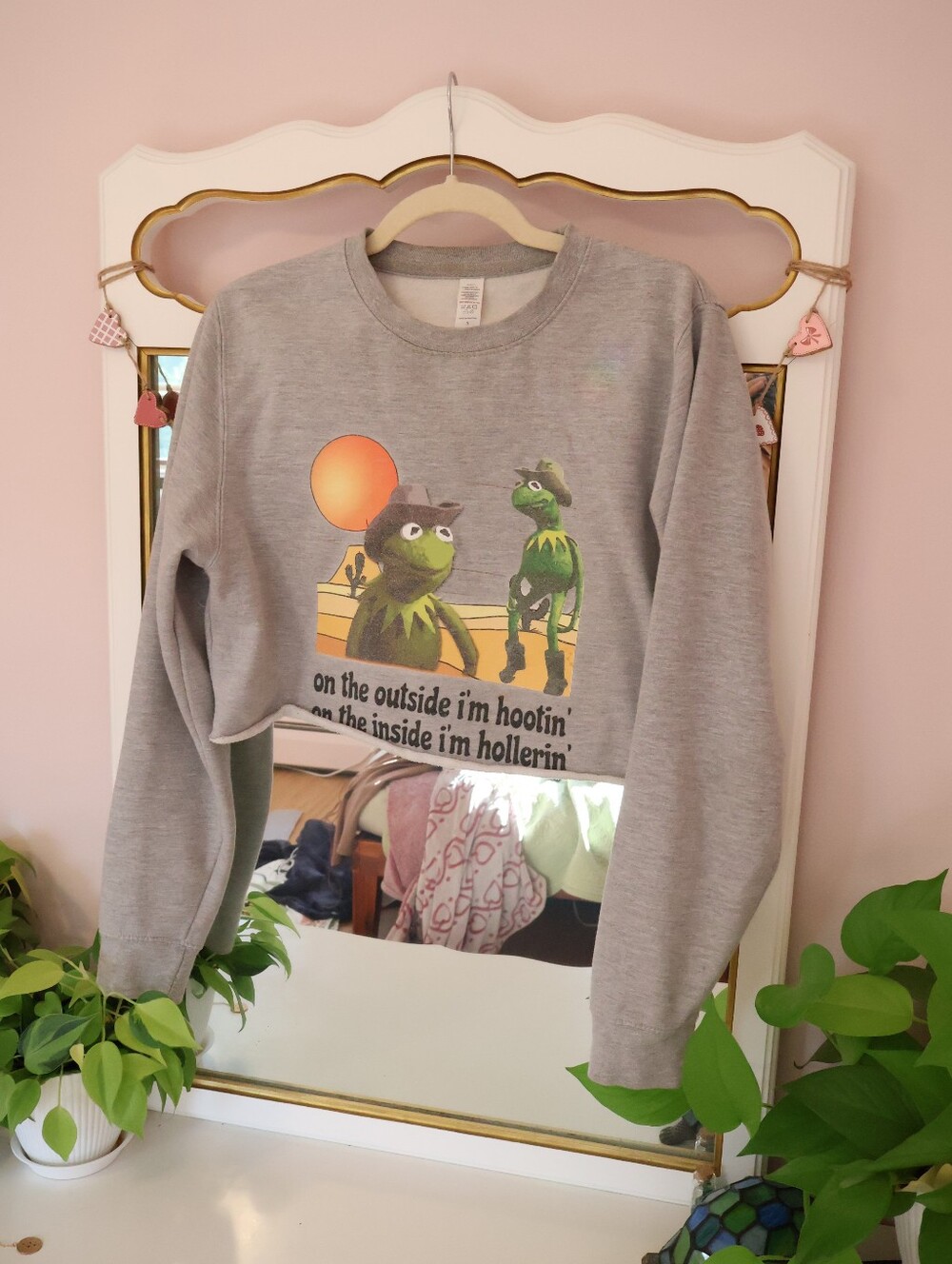 Kermit The Frog Cropped Crewneck Sweater